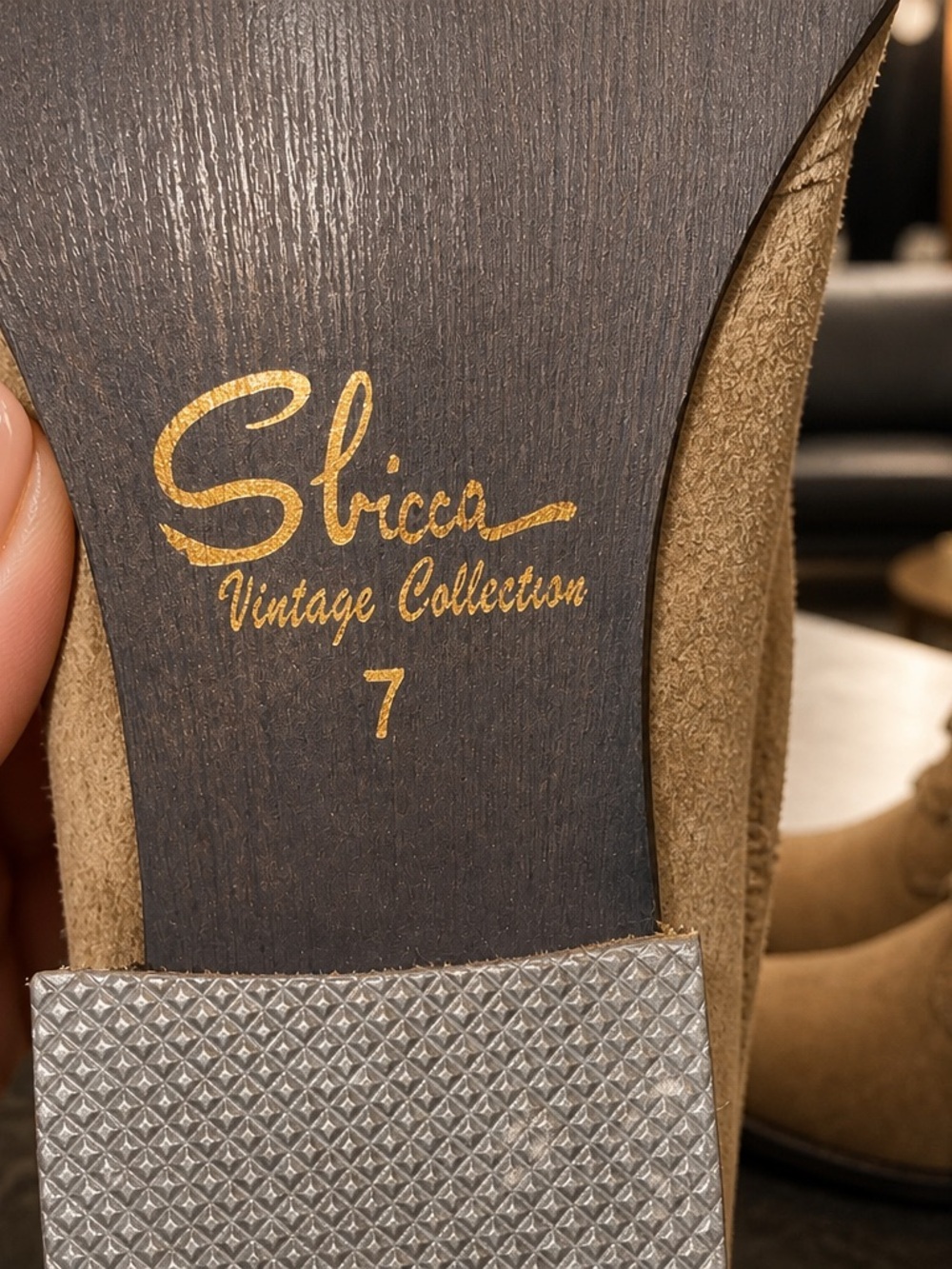 Sbicca Olive Brown Suede Fringe Ankle Boots - Picture 2 of 5